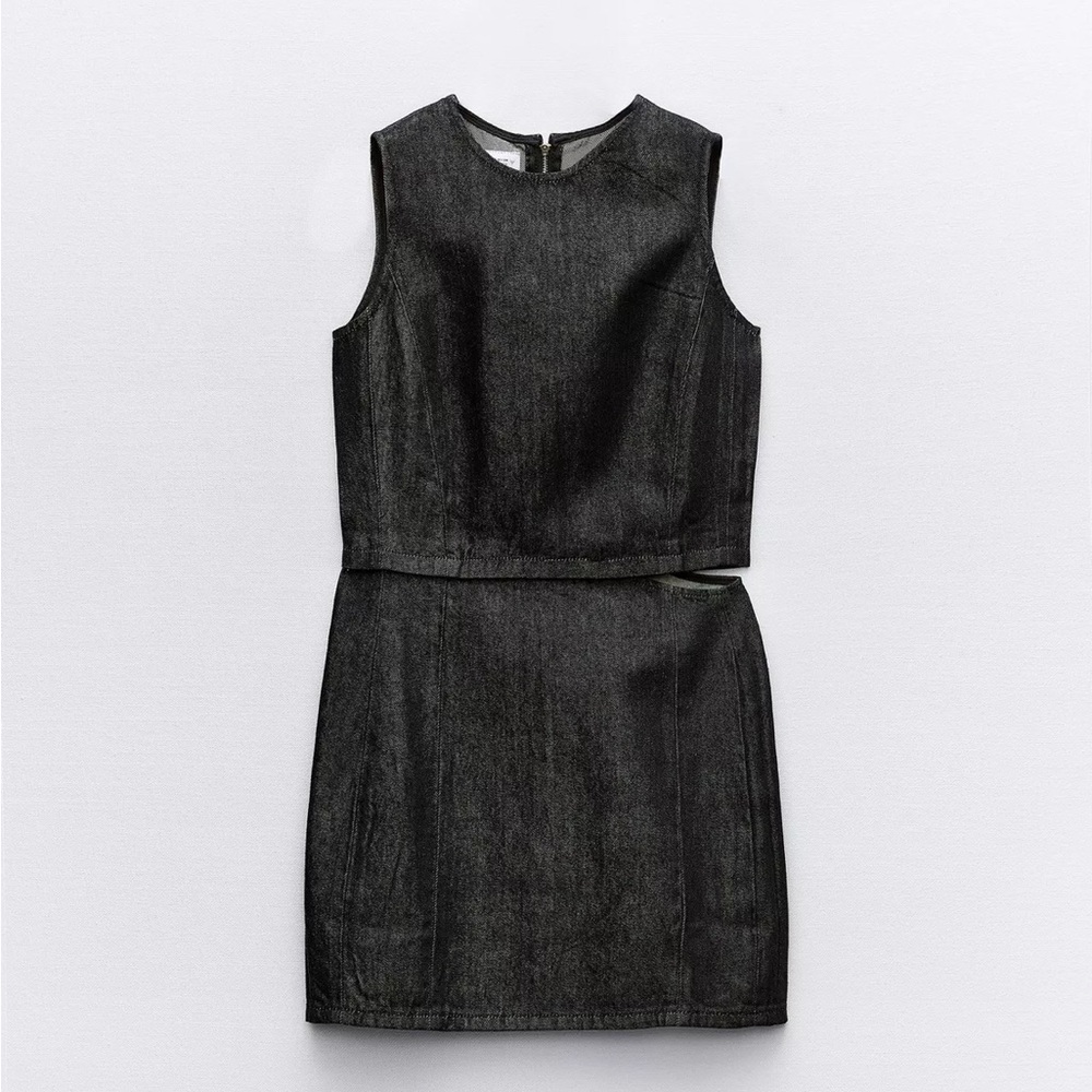 Zara Black Asymmetrical Sleeveless Dress